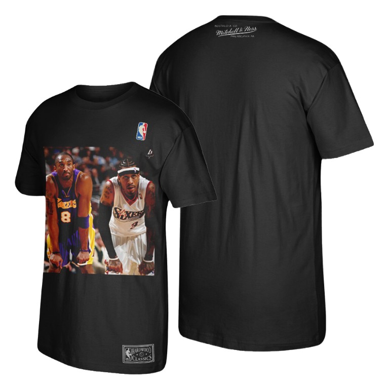 Men's Los Angeles Lakers Kobe Bryant #24 NBA Superstars and The Answer Allen Iverson Mamba Week Black Basketball T-Shirt WGW1183IZ
